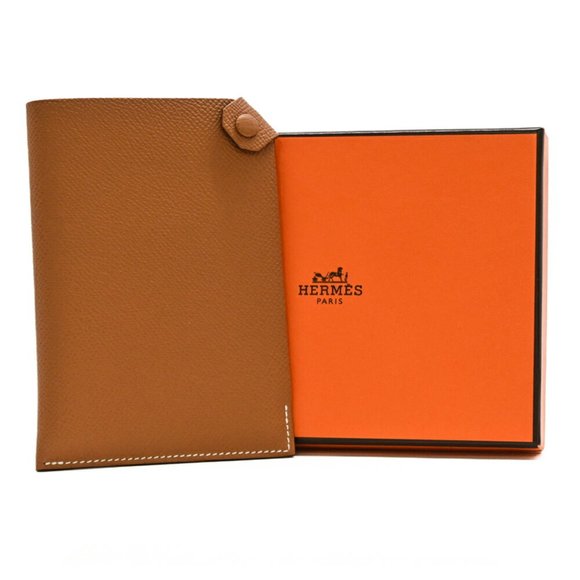 HERMES Gold Leather Card Holder - Picture 1 of 9